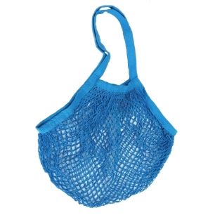 sac filet en coton bleu turquoise - sidebag