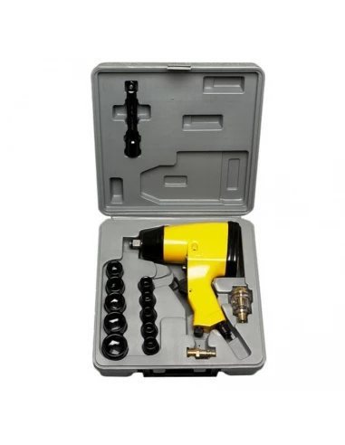 Coffret Clé à choc 1/2 pneumatique + 10 douilles et accessoires
