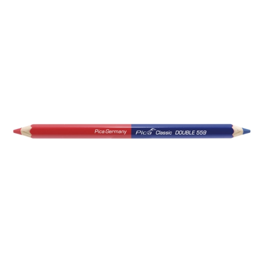 crayon double pointe rouge et bleu