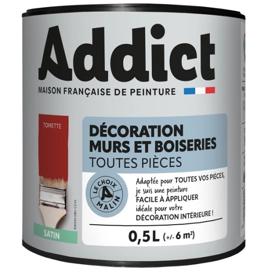 Peinture Acrylique satin 0.5 litre tomette - ADDICT