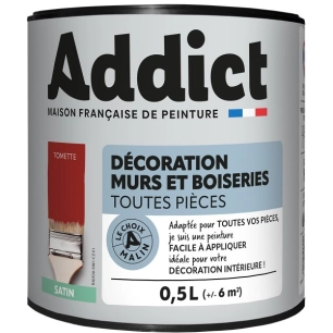 Peinture Acrylique satin 0.5 litre tomette - ADDICT
