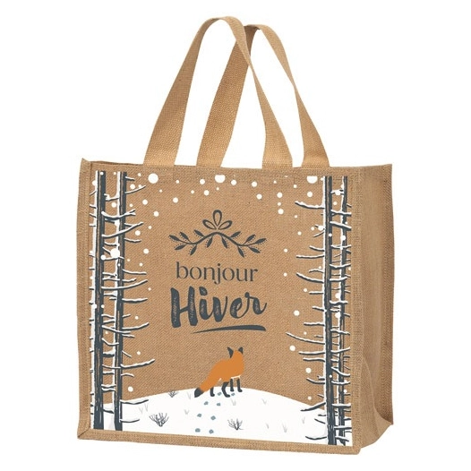 cabas jute bonjour hiver 37 x 23 x 36 cm - sans marque