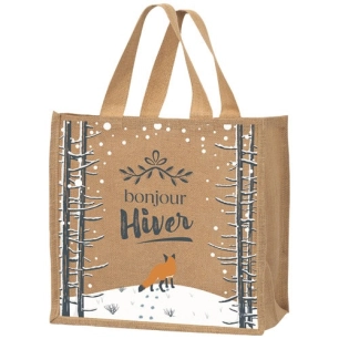 cabas jute bonjour hiver 37 x 23 x 36 cm - sans marque