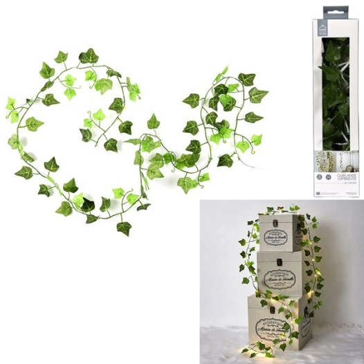 guirlande feuille 20 led 2m m8 - home deco factory