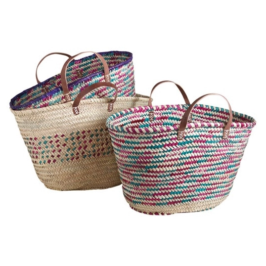 couffin palmier 2 anses cuir motifs assortis - aubry gaspard