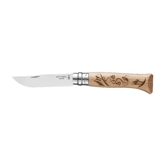 couteau ski - tradition n°8 gravure sport - opinel
