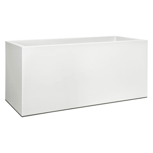 pot vivo mat rectangle avec roues 90cm blanc - elho