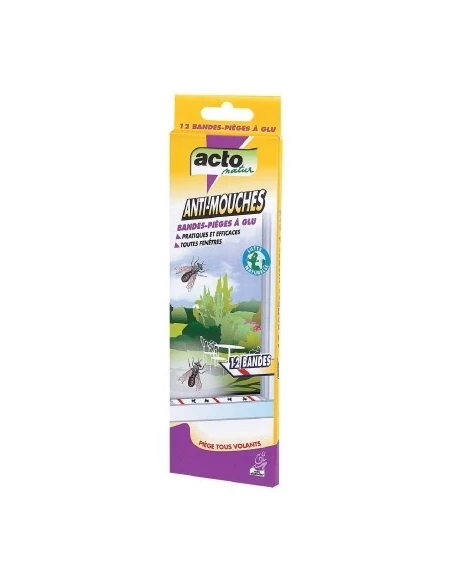 Mouches bande de glue 12 bandes