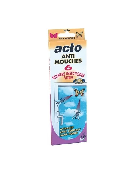 Mouches stickers vitre etui de 6 - stickers décor papillons