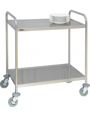 Chariot de service inox 2 plateaux professionnel - CASSELIN