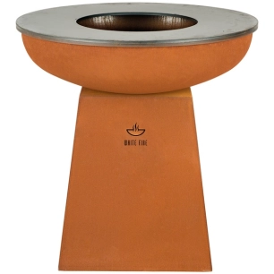 barbecue 99 cm acier corten - white fire