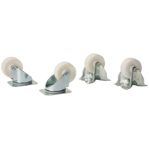 set 4 roulettes pour barbecue acier corten - white fire