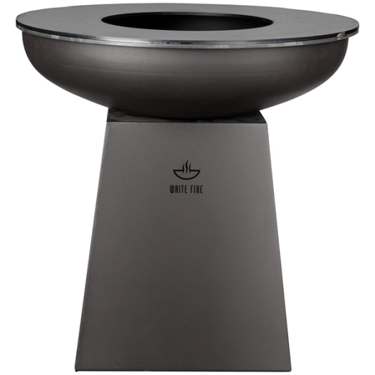 barbecue 99 cm acier corten noir - white fire