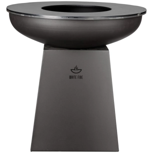 barbecue 99 cm acier corten noir - white fire