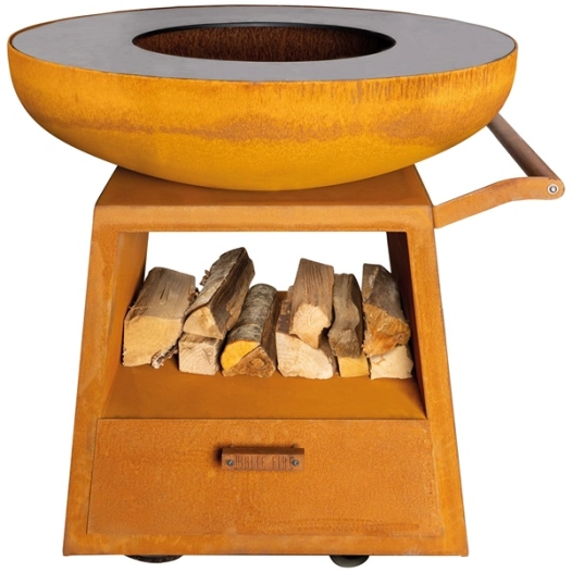 barbecue 94.5 cm acier corten - nomad - white fire