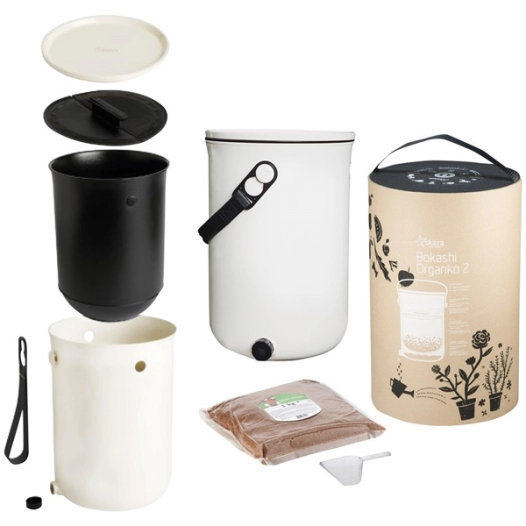 composteur 9.6 l blanc - bokashi organko 2 océan - skaza