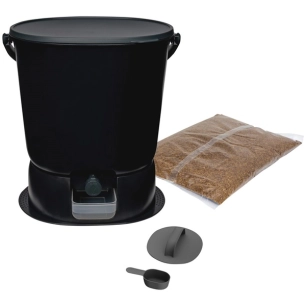 composteur 15.3 l + socle noir - bokashi essentiel - skaza