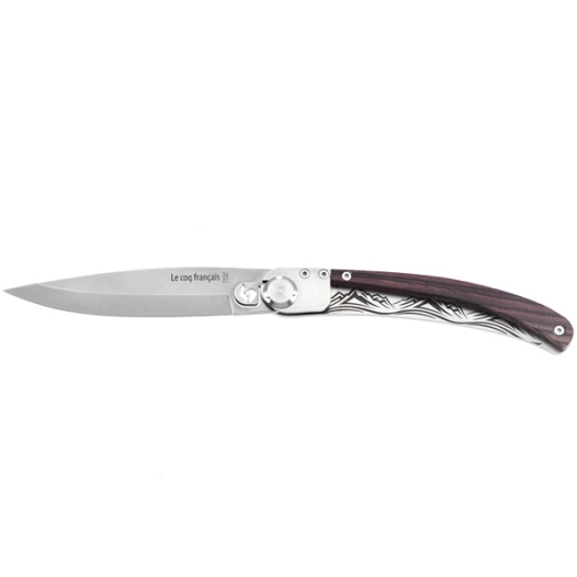 couteau de poche montagne / bois de violette - le coq lock nature - le coq français