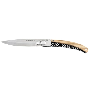 couteau de poche celtic / bois d'olivier - le coq lock nature - le coq français