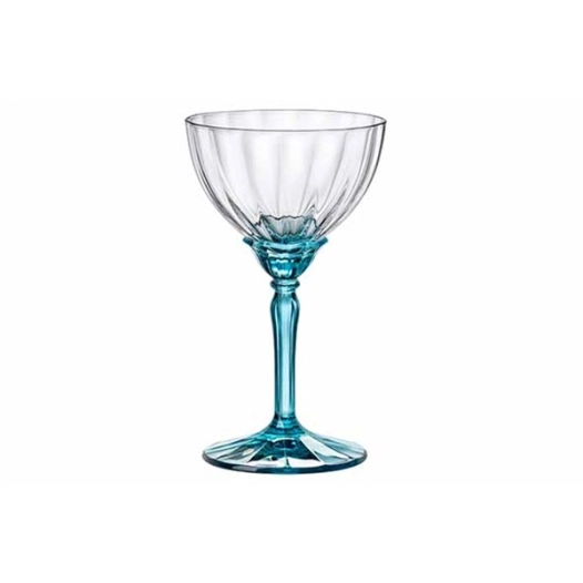florian verre a champagne 24cl bleu set 4 - bormioli rocco