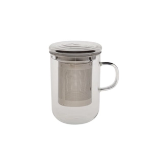 6 verre a the avec filtre inox 8x12.5cm - cosy & trendy