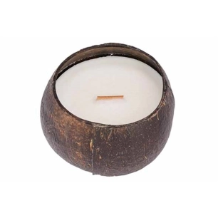 6 bougie coco avec meche en bois 12cm parfum de noix de coco et citron vert - noya