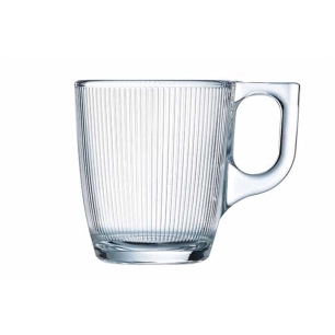 6 stripy tasse 90ml transparent - luminarc