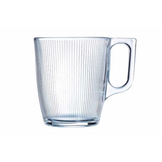 6 stripy mug 25cl transparent - luminarc