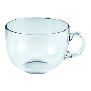 6 tasse jumbo 70cl en verre transparent - borgonovo