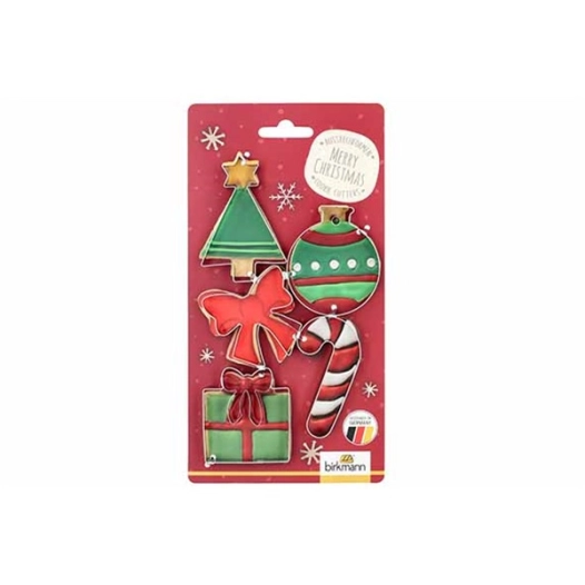 15 emporte-pièce x5 : sapin, boule, nœud, sd, cdx - birkmann