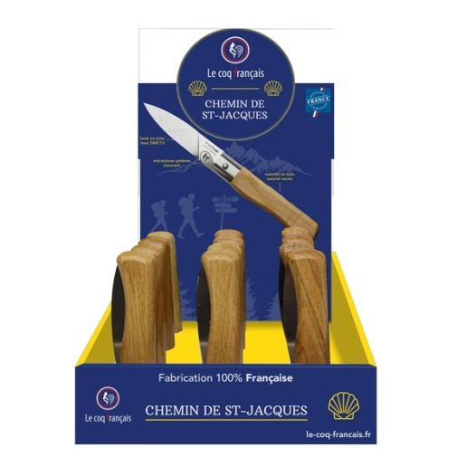 presentoir chemin de st jacques 12 couteaux de poche le coq virole lo - le coq français