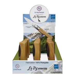 presentoir les pyrennees 12 couteaux de poche le coq virole lock chen - le coq français