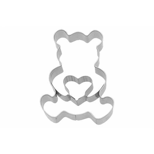 emporte-pièce ours avec cœur 2,5 x 5 x h.6 cm - birkmann