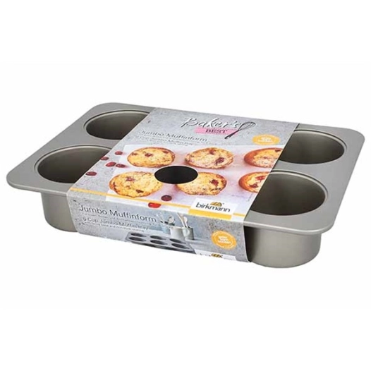 4 bakers best jumbo moule 6 muffin 22 x 31 x 5,5 cm - birkmann