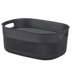 panier à linge m 38 x 28.5 x h15 cm gris foncé - filo - curver