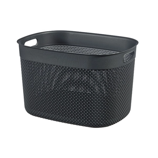 panier à linge xl 44 x 33 x h27 cm gris foncé - filo - curver