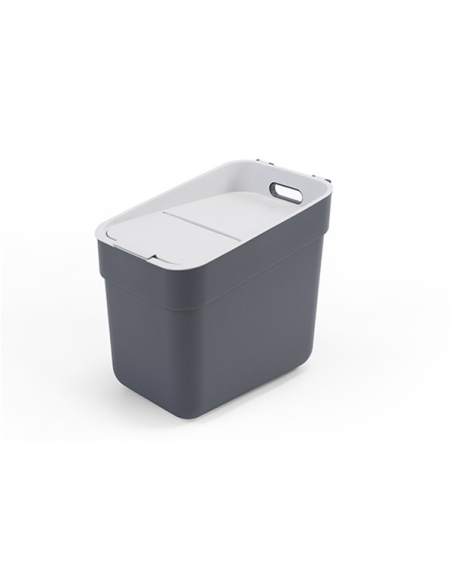 poubelle 20 l 37 x 25 x h33 cm gris foncé - ready to collect - curver