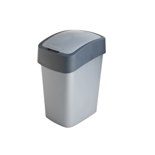 poubelle 25 l 26 x 34 x h47 cm argent-anthracite - flip - curver