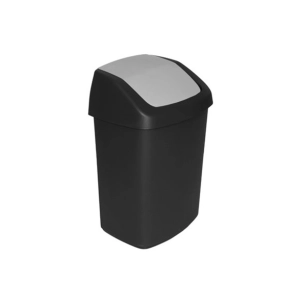 poubelle 25 l 34 x 27 x h41 cm noir-gris claire - swing - curver