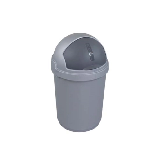 poubelle 25 l. 34 x 34 x h57 cm - argent-anthracite - roll bullet - curver