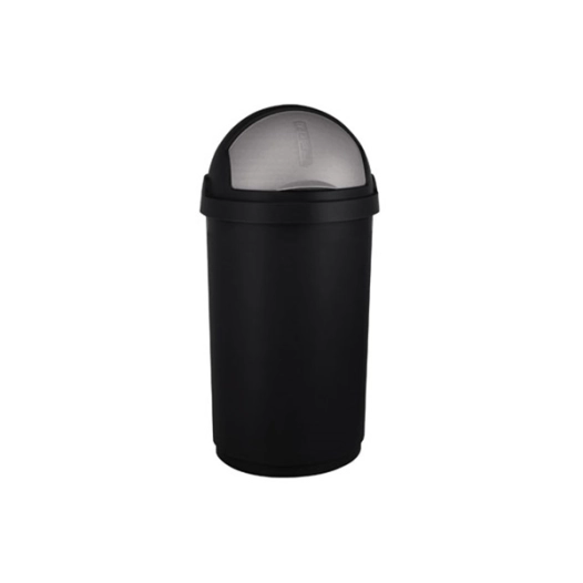 poubelle 50 l 38 x 39 x h75 cm noir argent - roll bullet - curver
