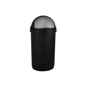 poubelle 50 l 38 x 39 x h75 cm noir argent - roll bullet - curver