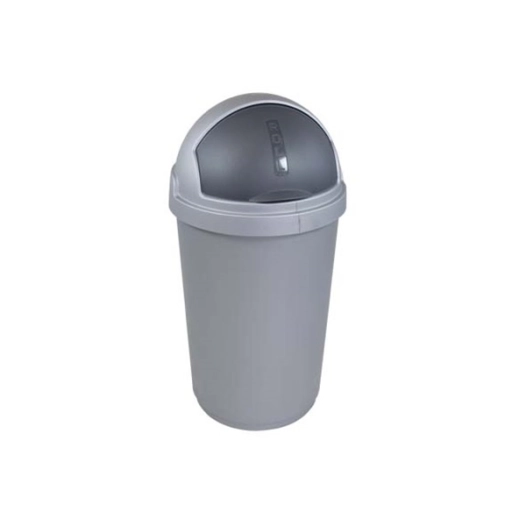 poubelle 50 l. 39 x 39 x h69 cm - argent-anthracite - roll bullet - curver