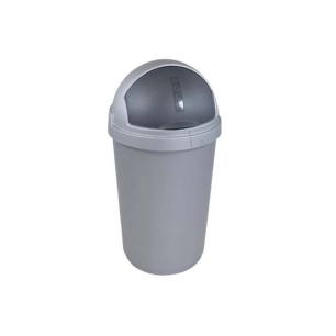 poubelle 50 l. 39 x 39 x h69 cm - argent-anthracite - roll bullet - curver