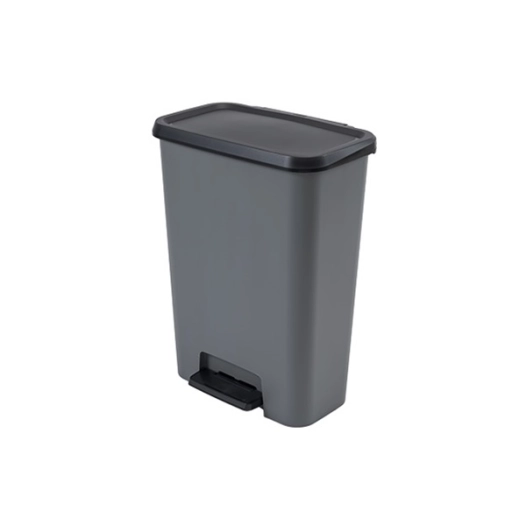 poubelle à pédale 50 l 49.6 x 29.4 x h62 cm gris-noir - compatta - curver