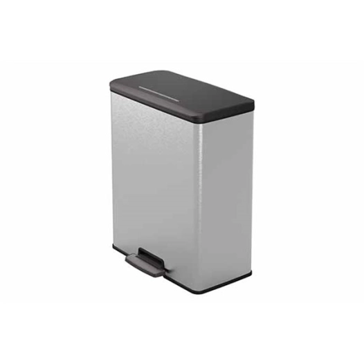 poubelle à pédale 65 l 48.6 x 28.4 x h61.5 cm gris - deco bin - curver