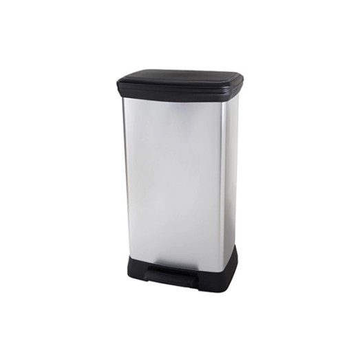 poubelle à pédale duo 23 l + 23 l 39 x 29 x h72 cm argent - deco bin - curver
