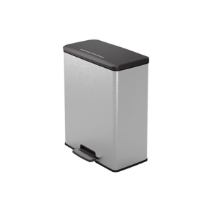 poubelle à pédale duo 26 l + 26 l 48.6 x 28.4 x h61.5 cm gris - deco bin - curver