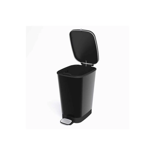 poubelle à pédale taille m 30-35 l 27 x 41 x h45 cm black - chic bin - curver