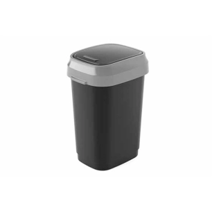 poubelle taille s 10 l 19 x 25 x h33 cm noir - dual swing - curver